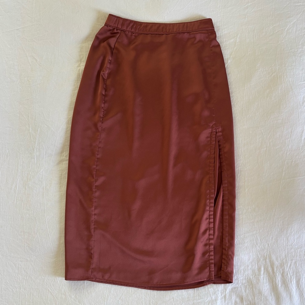 Abercrombie & Fitch Satin Copper Skirt